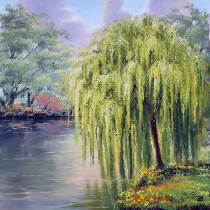 Painting A delicate illusion of reflected realities  by Requena Elena | Painting Figurative Oil Landscapes