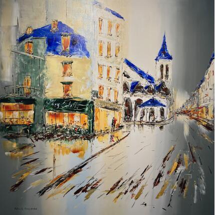 Peinture Paris Charmant par Rousseau Patrick | Tableau Figuratif Huile Urbain