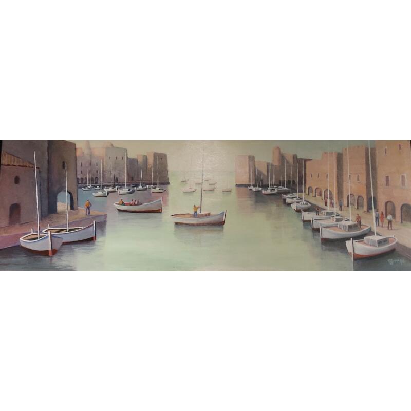 Painting AR65 by Burgi Roger | Painting Figurative Landscapes Marine Acrylic