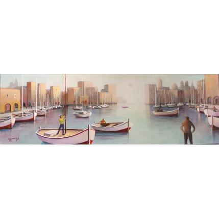 Gemälde AR64 von Burgi Roger | Gemälde Figurativ Acryl Landschaften, Marine