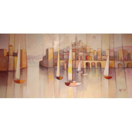 Painting AR63 by Burgi Roger | Painting Figurative Acrylic, Sand Landscapes, Marine