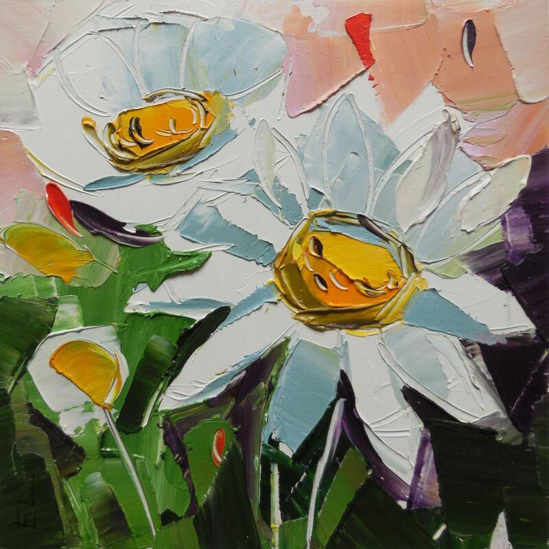 Peinture Wild daisies par Lunetskaya Elena | Tableau Figuratif Huile