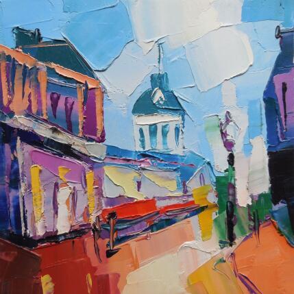 Peinture Montreal at night par Lunetskaya Elena | Tableau Figuratif Huile