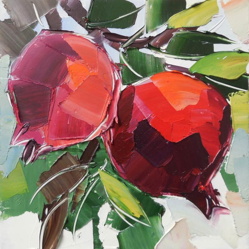 Painting Brunch with pomegranate by Lunetskaya Elena | Painting Figurative Oil