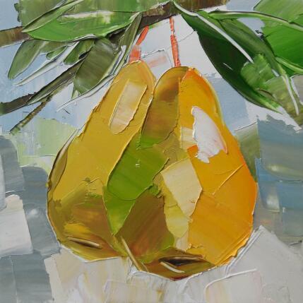Peinture Branch of pears par Lunetskaya Elena | Tableau Figuratif Huile