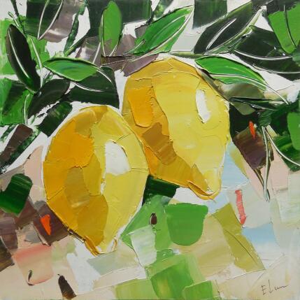 Peinture Lemons branch par Lunetskaya Elena | Tableau Figuratif Huile