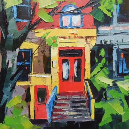Peinture The red door par Lunetskaya Elena | Tableau Figuratif Huile