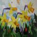 Peinture Yellow Daffodils par Lunetskaya Elena | Tableau Figuratif Paysages Nature Minimaliste Huile