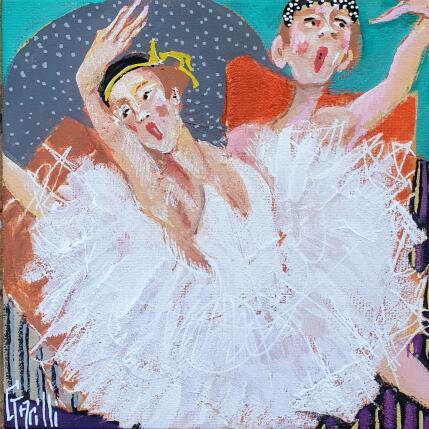 Peinture ballerines d'un soir.  par Garilli Nicole | Tableau Figuratif Acrylique Scènes de vie