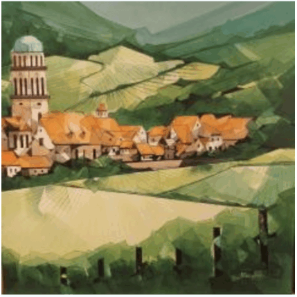 Peinture Vue sur Kaysersberg par Langlois Jean-Luc | Tableau