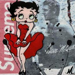 Painting Betty Boop by Marie G.  | Painting Pop-art Acrylic, Gluing, Wood Pop icons