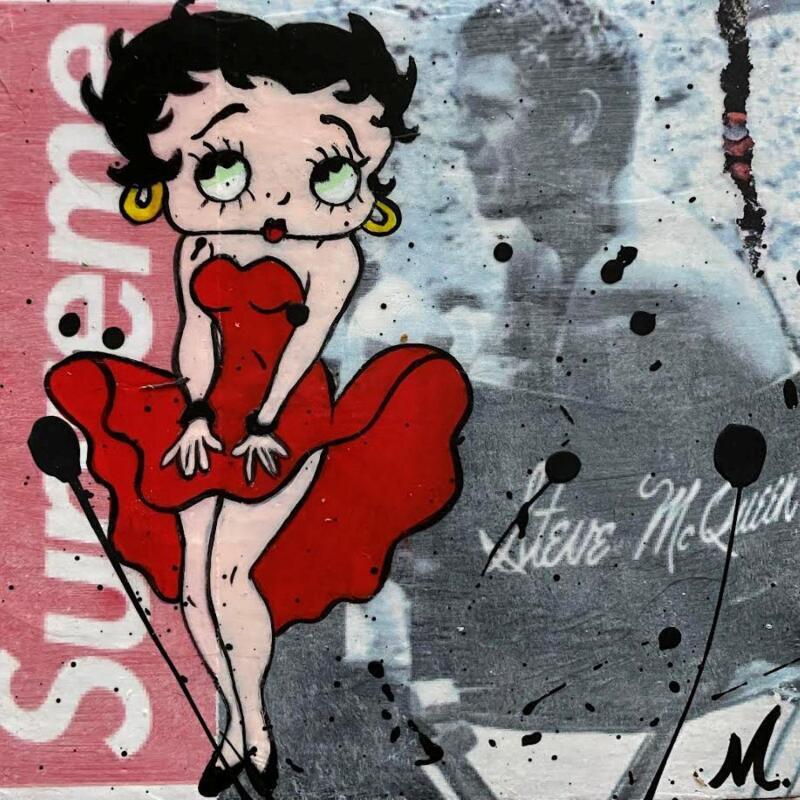 Pintura Betty Boop por Marie G.  | Pintura Pop art Iconos pop Madera Acrílico Collage