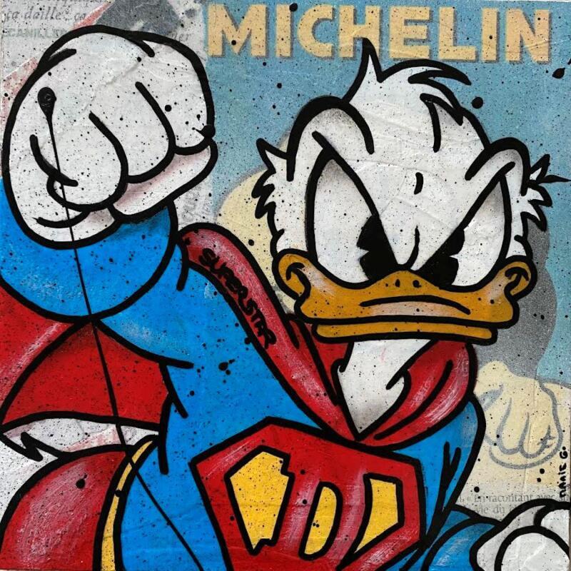 Painting Donald superstar by Marie G.  | Painting Pop-art Pop icons Wood Acrylic Gluing