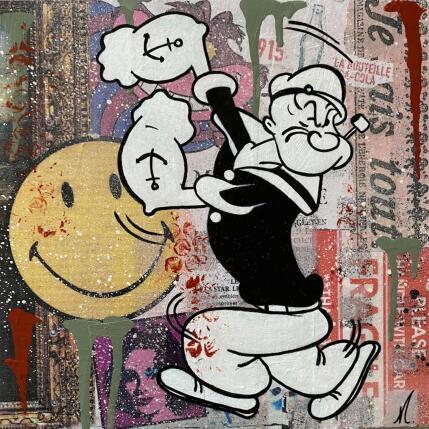Painting popeye smile by Marie G.  | Painting Pop-art Acrylic, Gluing, Wood Pop icons