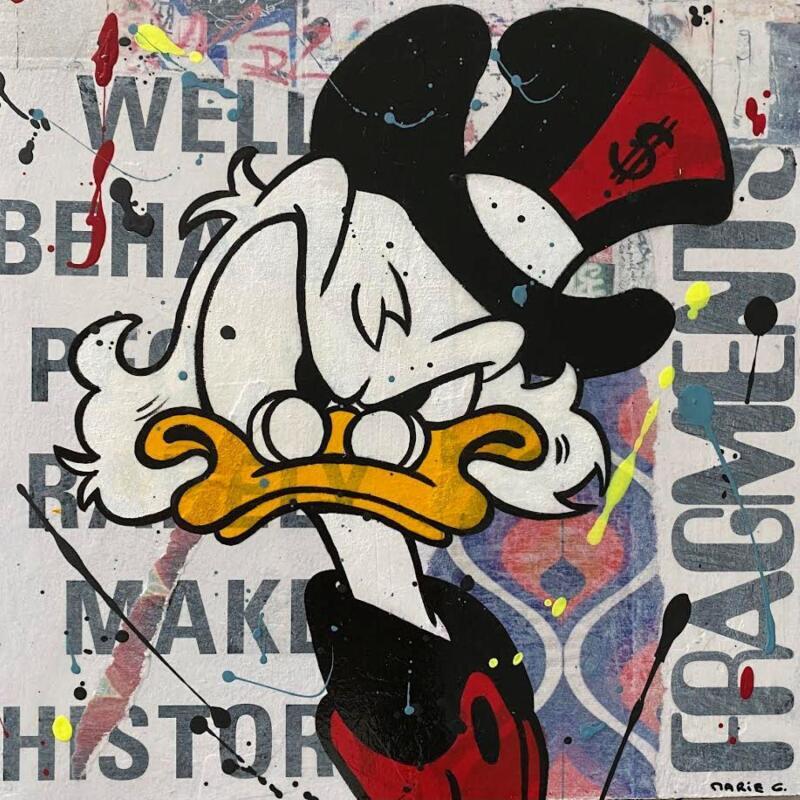 Painting Picsou by Marie G.  | Painting Pop-art Pop icons Wood Acrylic Gluing