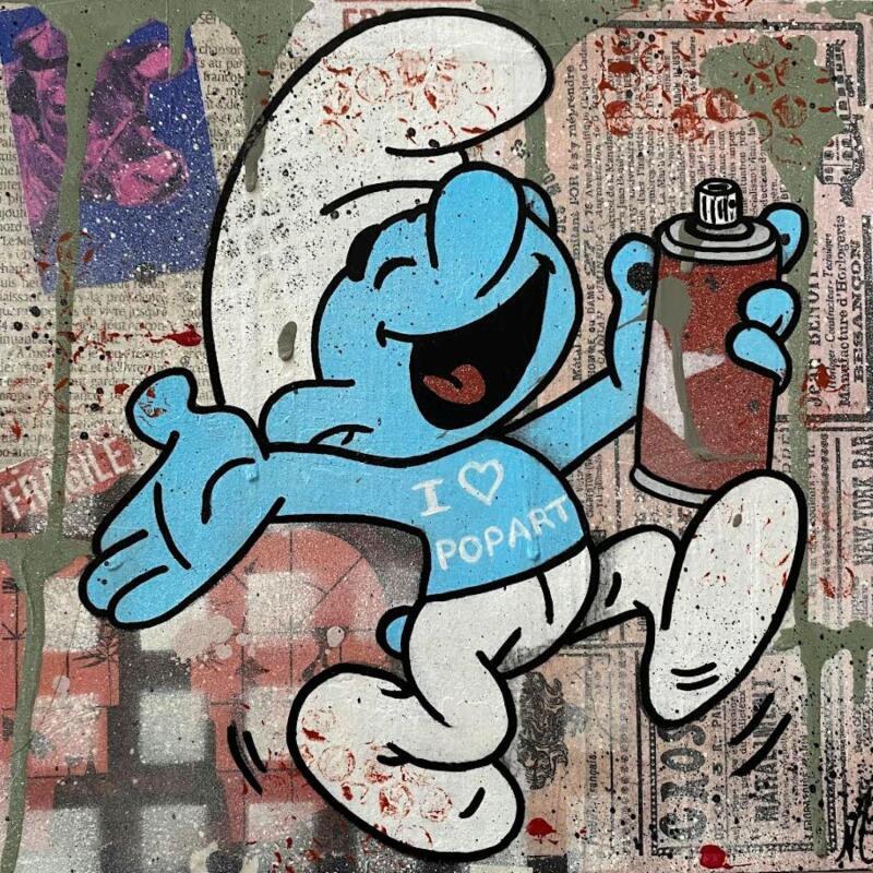 Painting love popart by Marie G.  | Painting Pop-art Pop icons Wood Acrylic Gluing