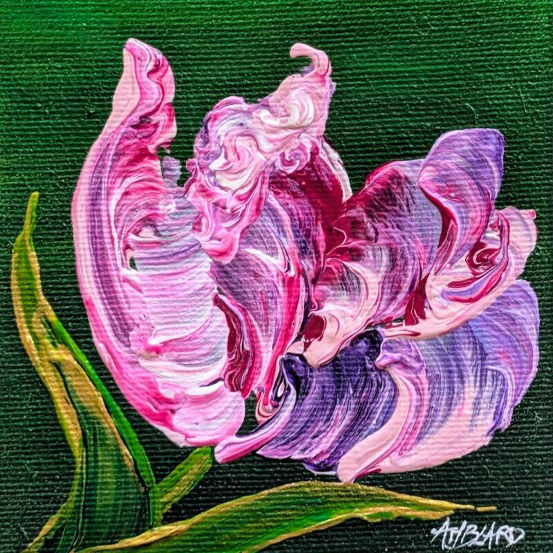 Gemälde Tulipe rose  von Amblard Florence | Gemälde Impressionismus Natur Acryl