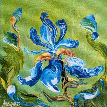 Peinture Iris bleu par Amblard Florence | Tableau Impressionnisme Acrylique Nature
