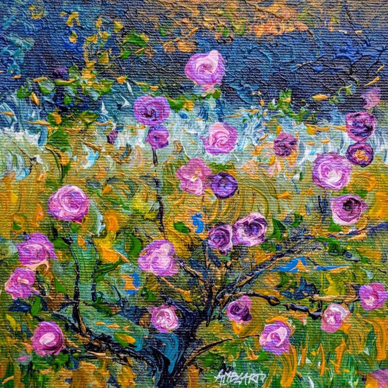 Painting Le rosier mauve  by Amblard Florence | Painting Impressionism Nature Acrylic