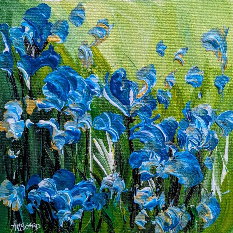 Gemälde Iris bleus sauvages  von Amblard Florence | Gemälde Impressionismus Natur Acryl