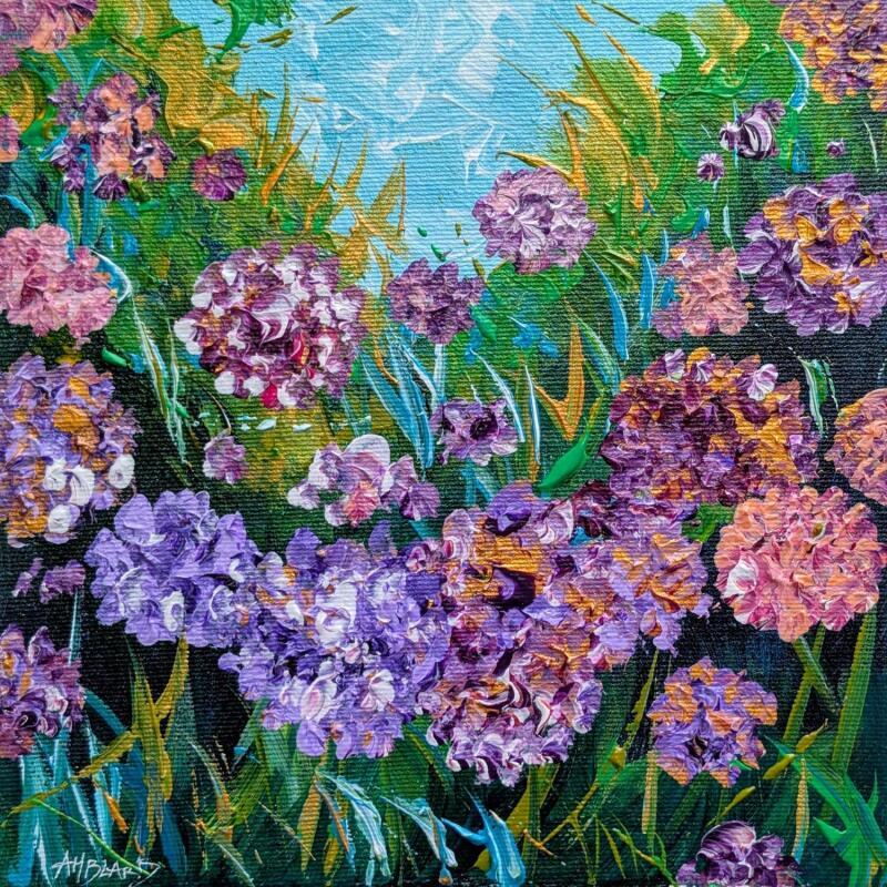 Painting Jolis hortensias  by Amblard Florence | Painting Impressionism Nature Acrylic