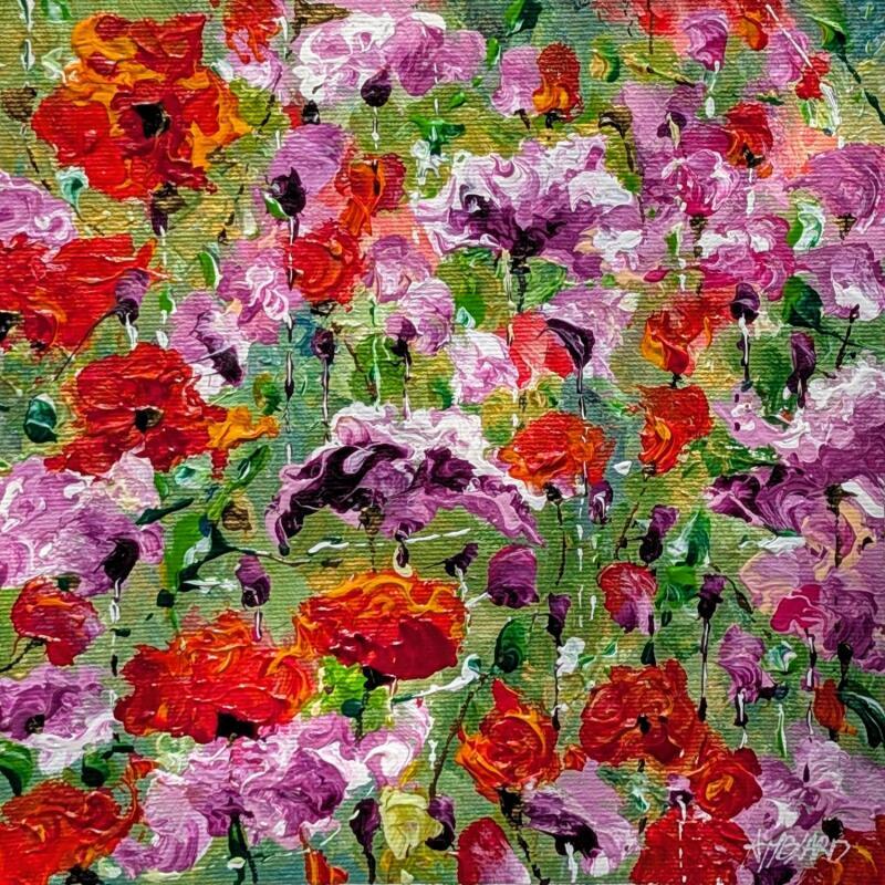 Peinture Coquelicots et pavots mauves par Amblard Florence | Tableau Impressionnisme Nature Acrylique