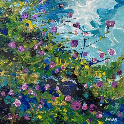 Peinture Roses violettes par Amblard Florence | Tableau
