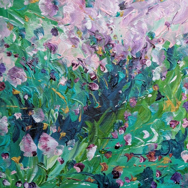 Painting Envolée mauve  by Amblard Florence | Painting Impressionism Nature Acrylic