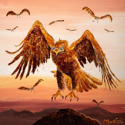 Peinture Instigatus par Moogly | Tableau Art Singulier Acrylique, Pigments, Résine Animaux