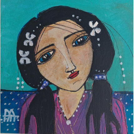 Painting Voy a la fiesta by Arias Parera Almudena | Painting Naive art Acrylic, Gluing