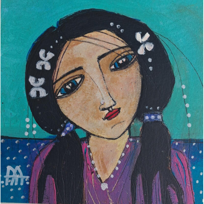 Painting Voy a la fiesta by Arias Parera Almudena | Painting Naive art Acrylic Gluing