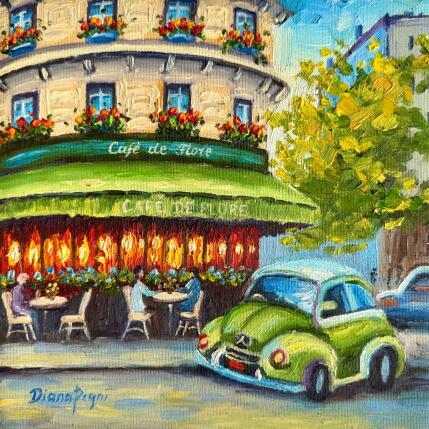 Peinture Charming Cafè de Flore par Pigni Diana | Tableau Impressionnisme Huile Architecture, Paysages, Urbain