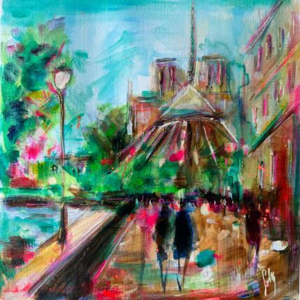 Peinture Notre Dame majestueuse par Solveiga | Tableau Acrylique