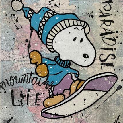 Peinture F2  snow paradise par Marie G.  | Tableau Pop-art Acrylique, Bois, Collage Icones Pop