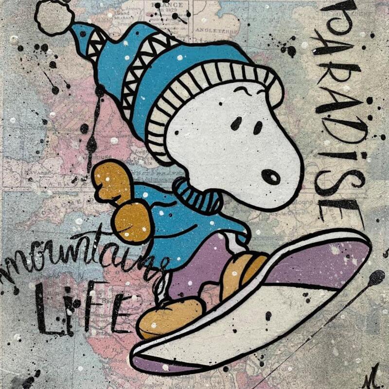 Painting F2  snow paradise by Marie G.  | Painting Pop-art Pop icons Wood Acrylic Gluing