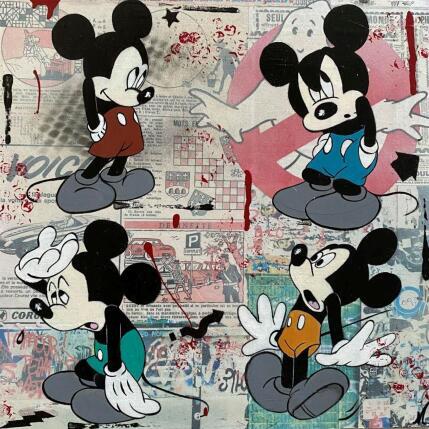 Peinture F4  Mickey dans tous ses états par Marie G.  | Tableau Pop-art Acrylique, Bois, Collage Icones Pop