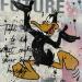 Painting F2  Daffy happy by Marie G.  | Painting Pop-art Pop icons Wood Acrylic Gluing