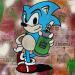 Peinture F4  Sonic king par Marie G.  | Tableau Pop-art Icones Pop Bois Acrylique Collage