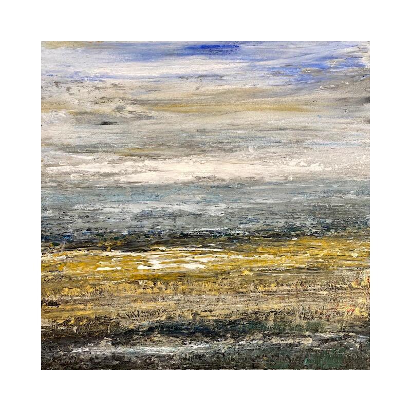 Peinture Au bord de la mer par Rocco Sophie | Tableau Art Singulier Acrylique Collage Sable