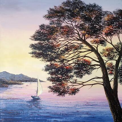 Peinture A la lumière du soir par Blandin Magali | Tableau Figuratif Huile Paysages