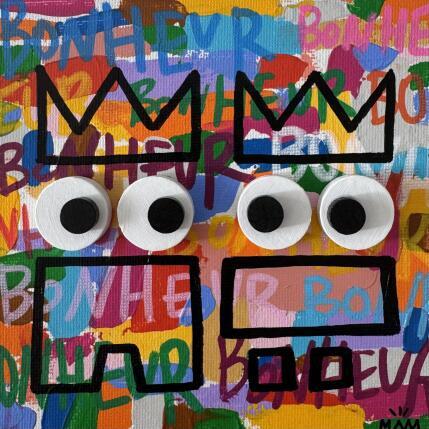 Peinture BONHEUR par Mam | Tableau Pop-art Acrylique Icones Pop, Portraits, Société