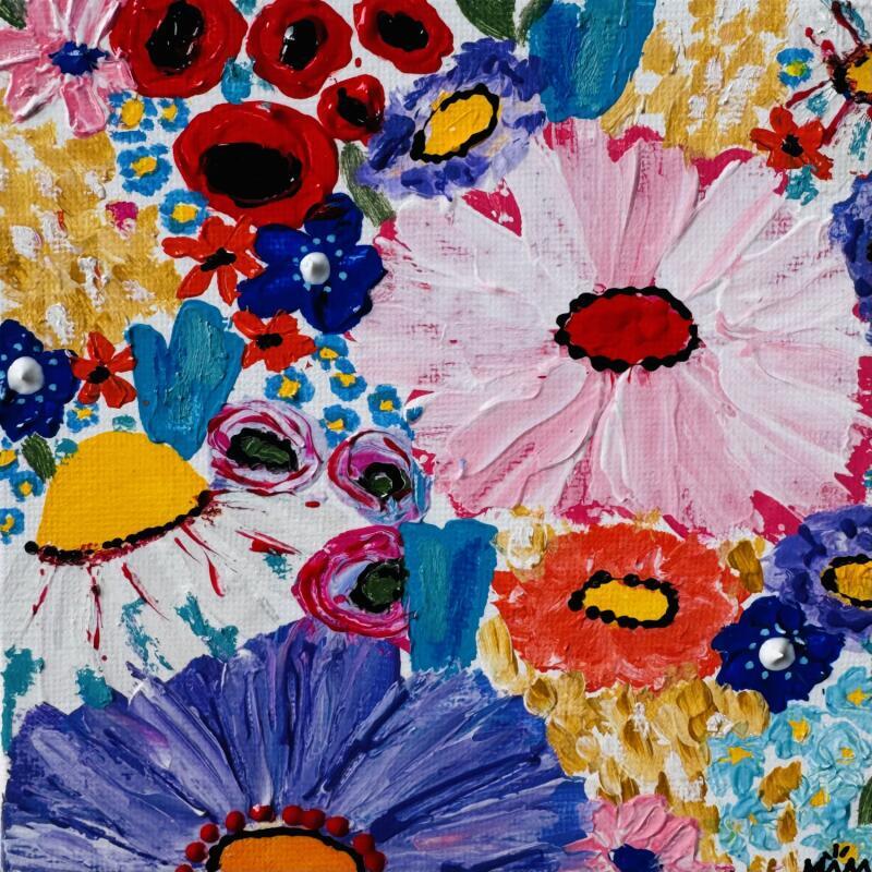 Peinture PINK FLOWERS par Mam | Tableau Impressionnisme Paysages Nature Acrylique