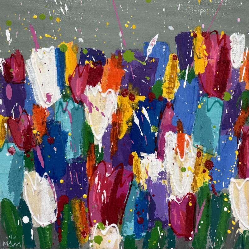 Peinture TULIPES par Mam | Tableau Pop-art Paysages Nature Natures mortes Acrylique