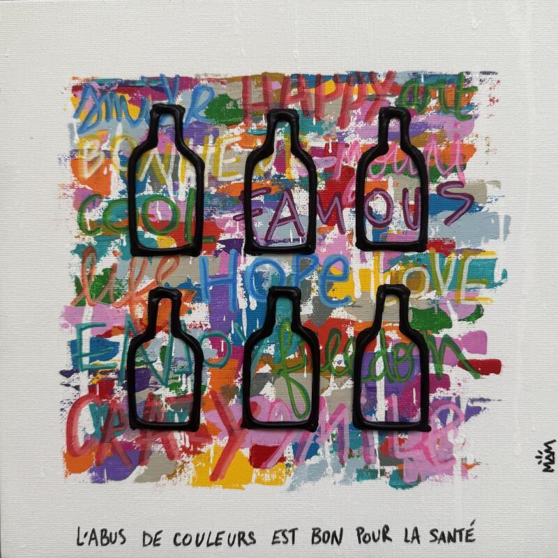 Painting L'ABUS DE COULEURS by Mam | Painting Street art Society Pop icons Minimalist Acrylic