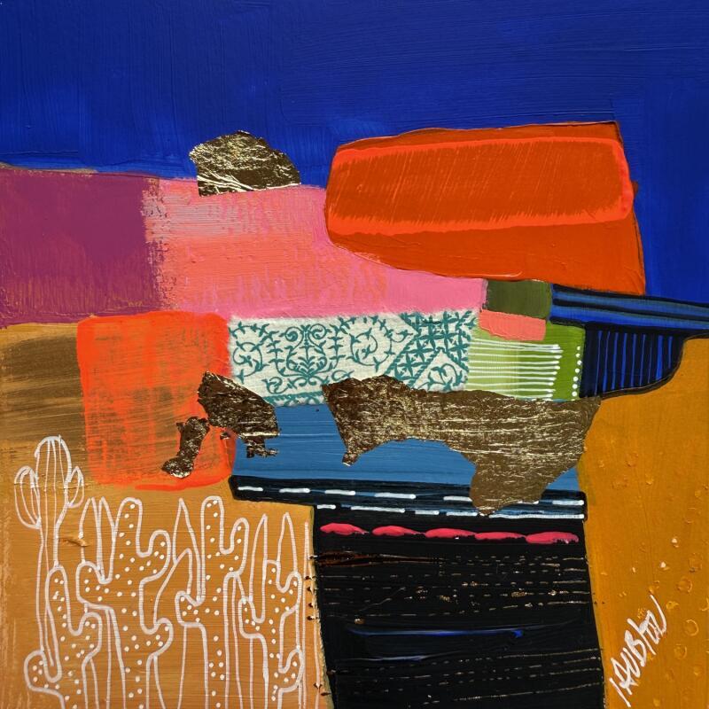 Painting Riviere noire by Lau Blou | Painting Abstract Acrylic Gluing