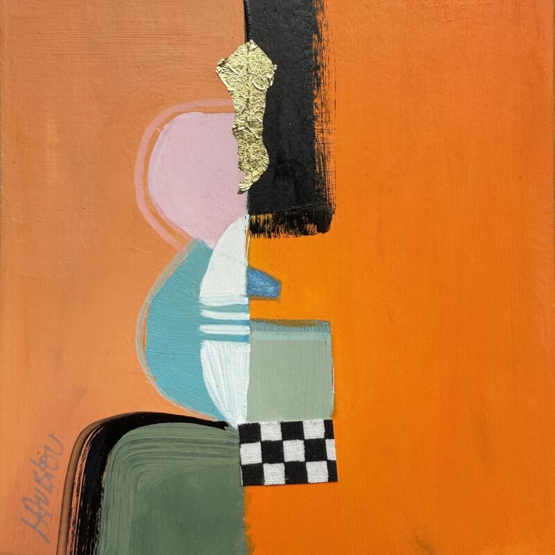 Painting Jeux de ligne -1 by Lau Blou | Painting Abstract Acrylic Gluing