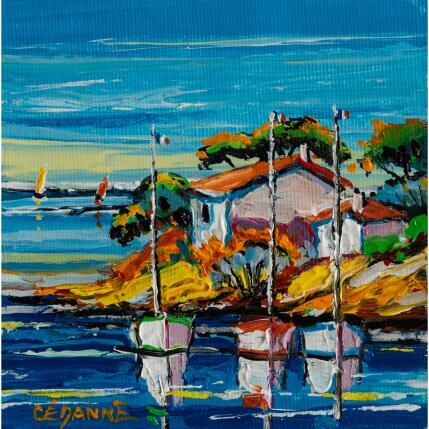 Peinture Escale au cabanon par Cédanne | Tableau Figuratif Acrylique, Huile Marine, Paysages