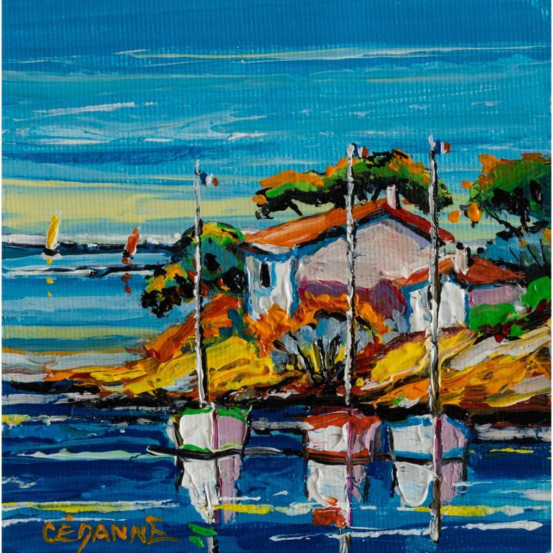 Gemälde Escale au cabanon von Cédanne | Gemälde Figurativ Landschaften Marine Öl Acryl