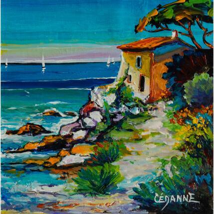 Peinture Le sentier du cabanon par Cédanne | Tableau Figuratif Acrylique, Huile Marine, Paysages