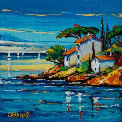 Peinture Souvenir de la Méditerranée par Cédanne | Tableau Figuratif Acrylique, Huile Marine, Paysages